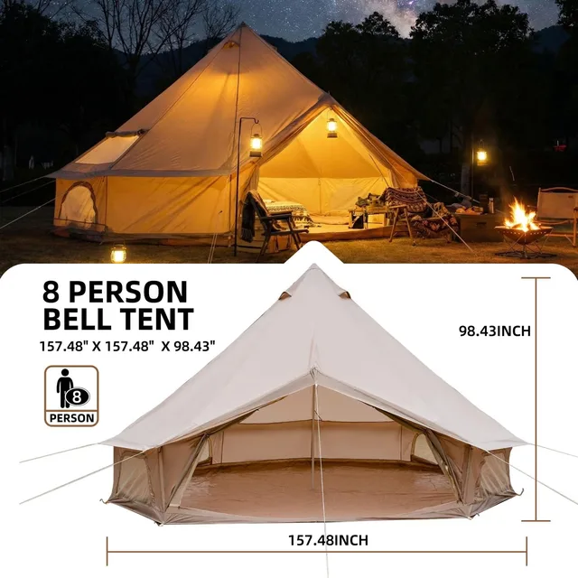 Bell Tent 13.1 ft 8 person green