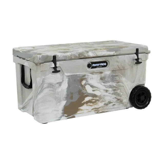 Rolling Cooler 110 quart gray white