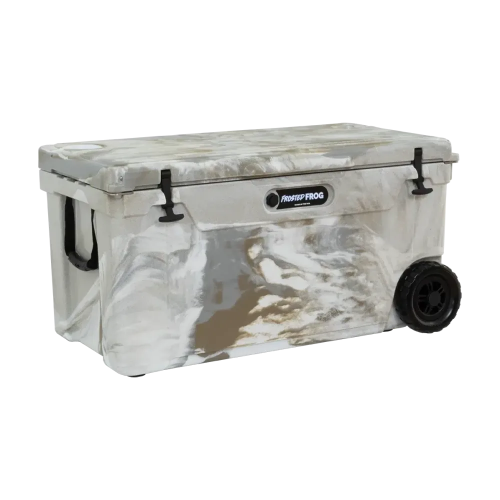 Rolling Cooler 110 quart gray white