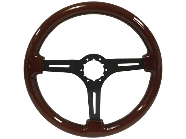 Wood Steering 14 inch 2.5 inch black