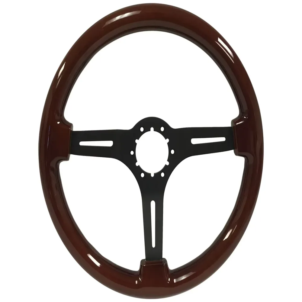Wood Steering 14 inch 2.5 inch black