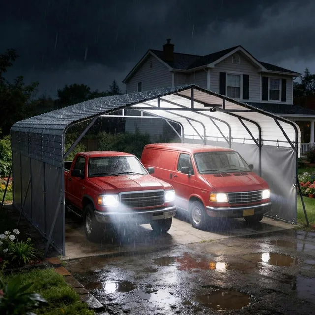 Metal Carport 20 ft led portable
