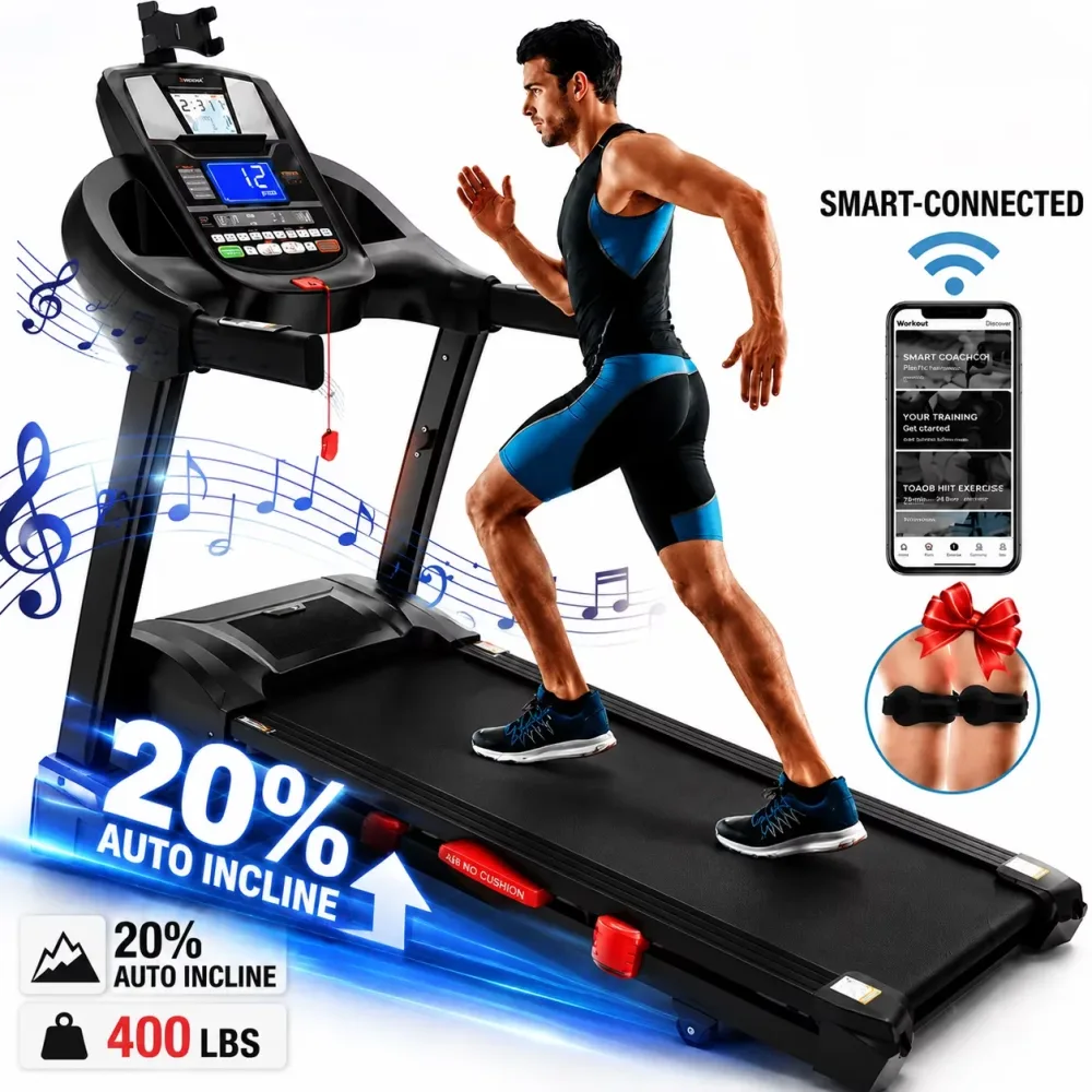 Folding Treadmill 5hp 51" 400 lbs