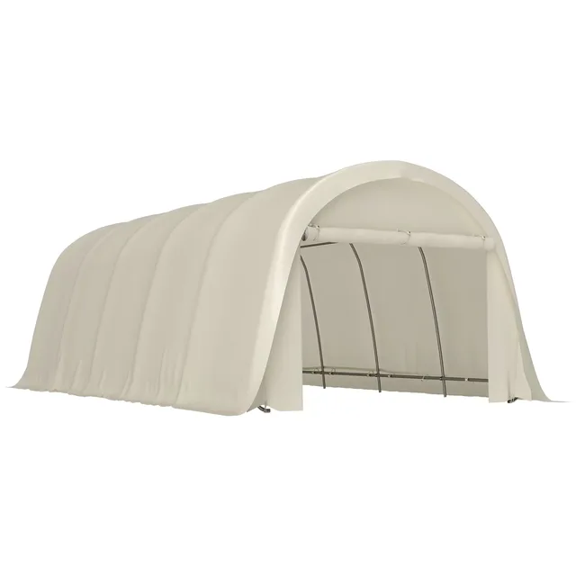 Carport 23.6 ft portable beige
