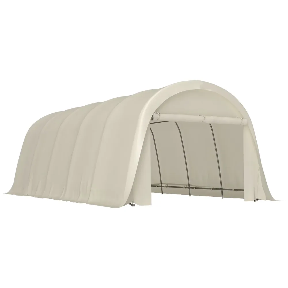 Carport 23.6 ft portable beige