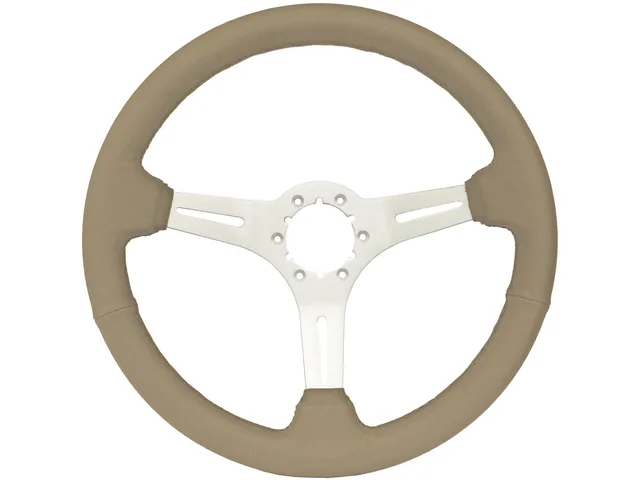 Leather Steering 14 inch 2.5 inch tan