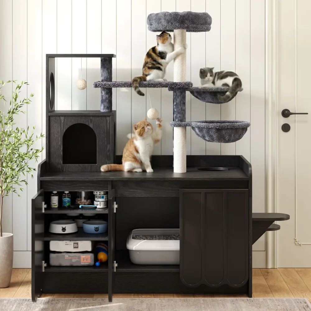 Cat Furniture 59" white black