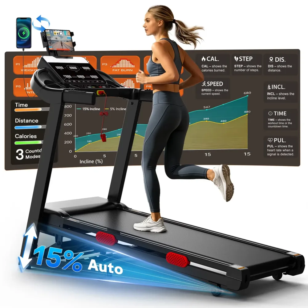 Folding Treadmill 3.8 hp 330lbs