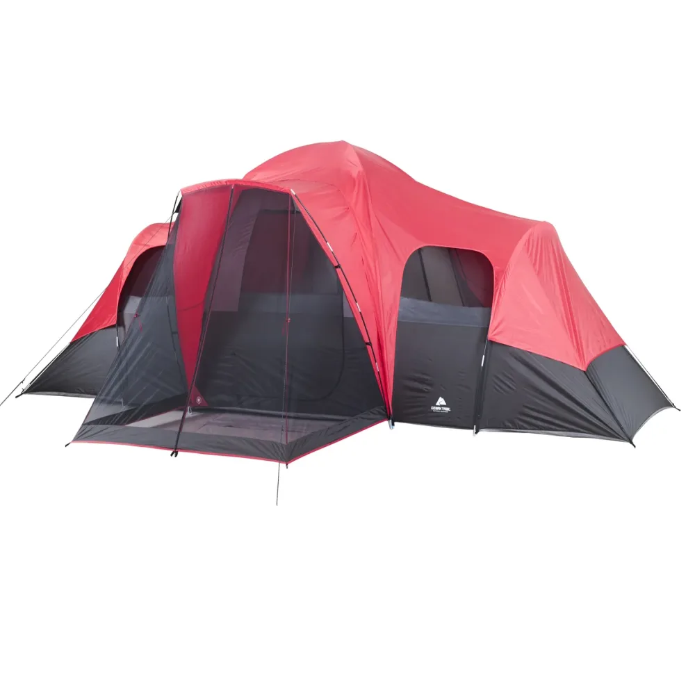 Family Camping red black gray