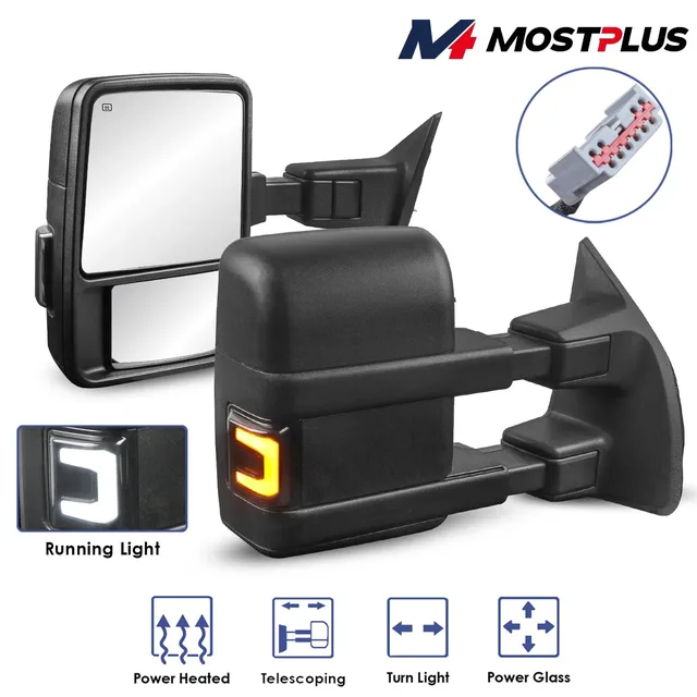 Mirror 1 pair telescoping white