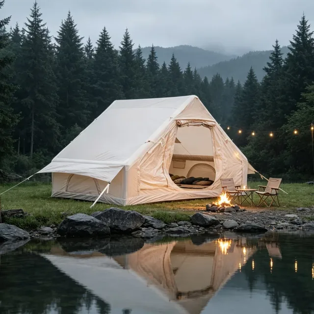 Cabin Tent 4 person waterproof beige