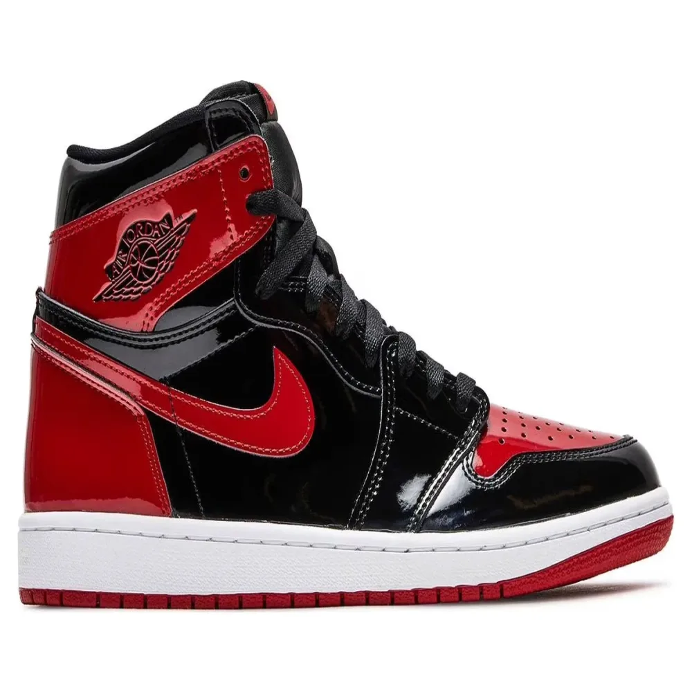 Shoe black red white