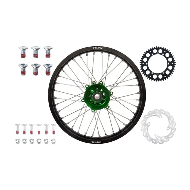 Wheel black silver green
