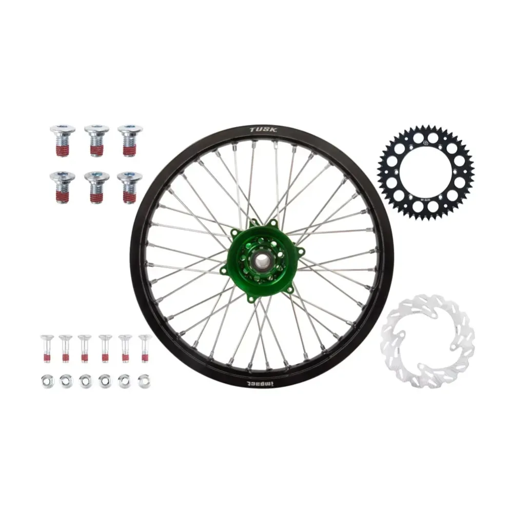Wheel black silver green