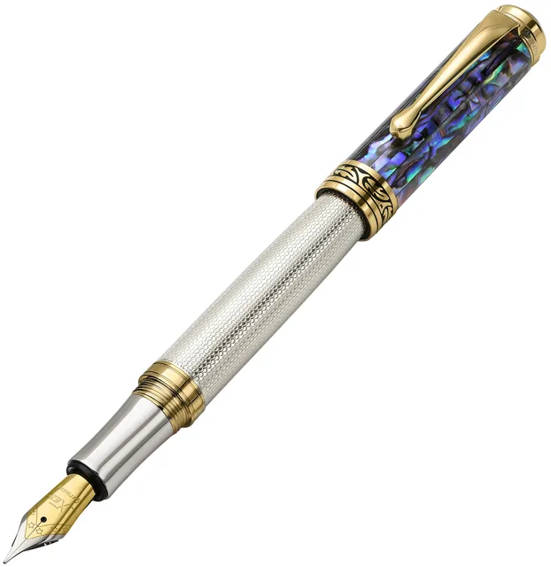 Fountain Pen silver blue