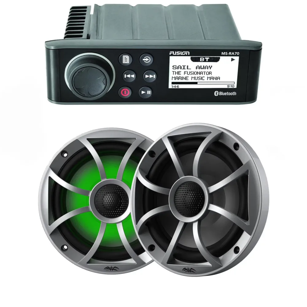Stereo 1 pair 6.5" silver