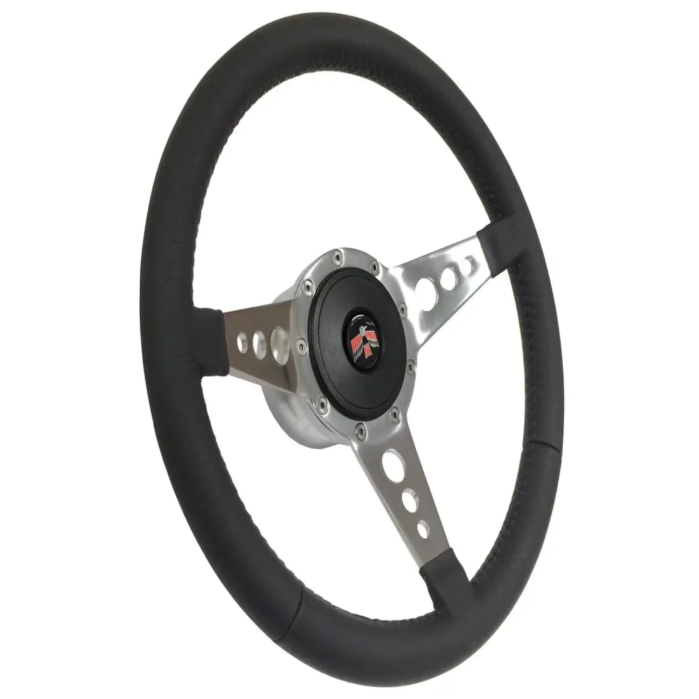 Leather Steering 14 inch 7 lb black
