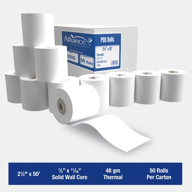 Paper Rolls white 4" black