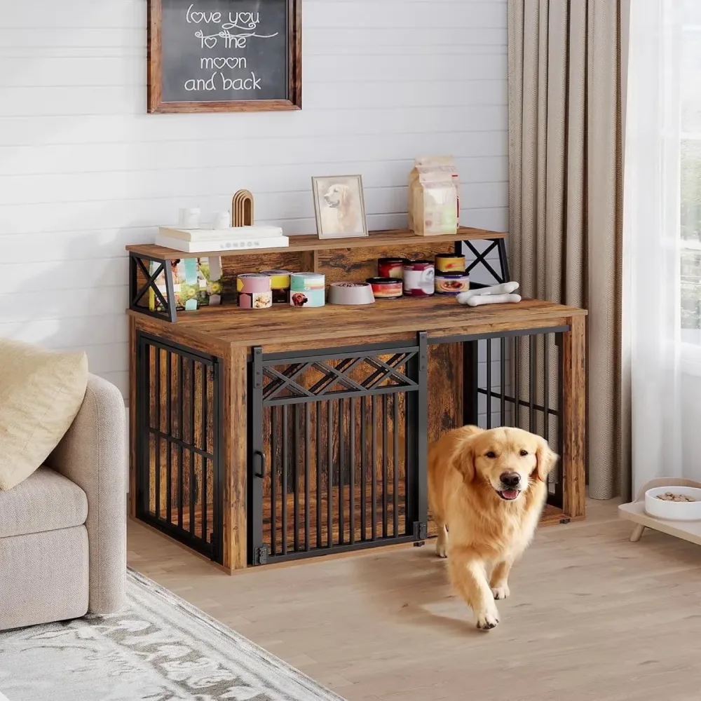 Dog Crate 39.4" white brown