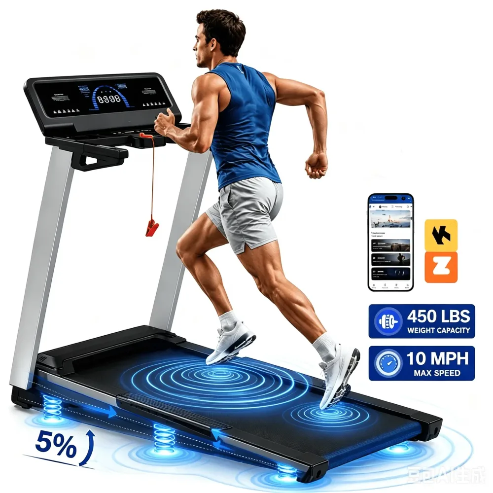 Treadmill 20" 450 lbs folding