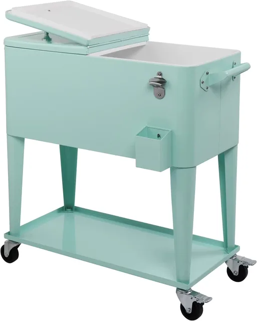 Cooler Cart green locking blue