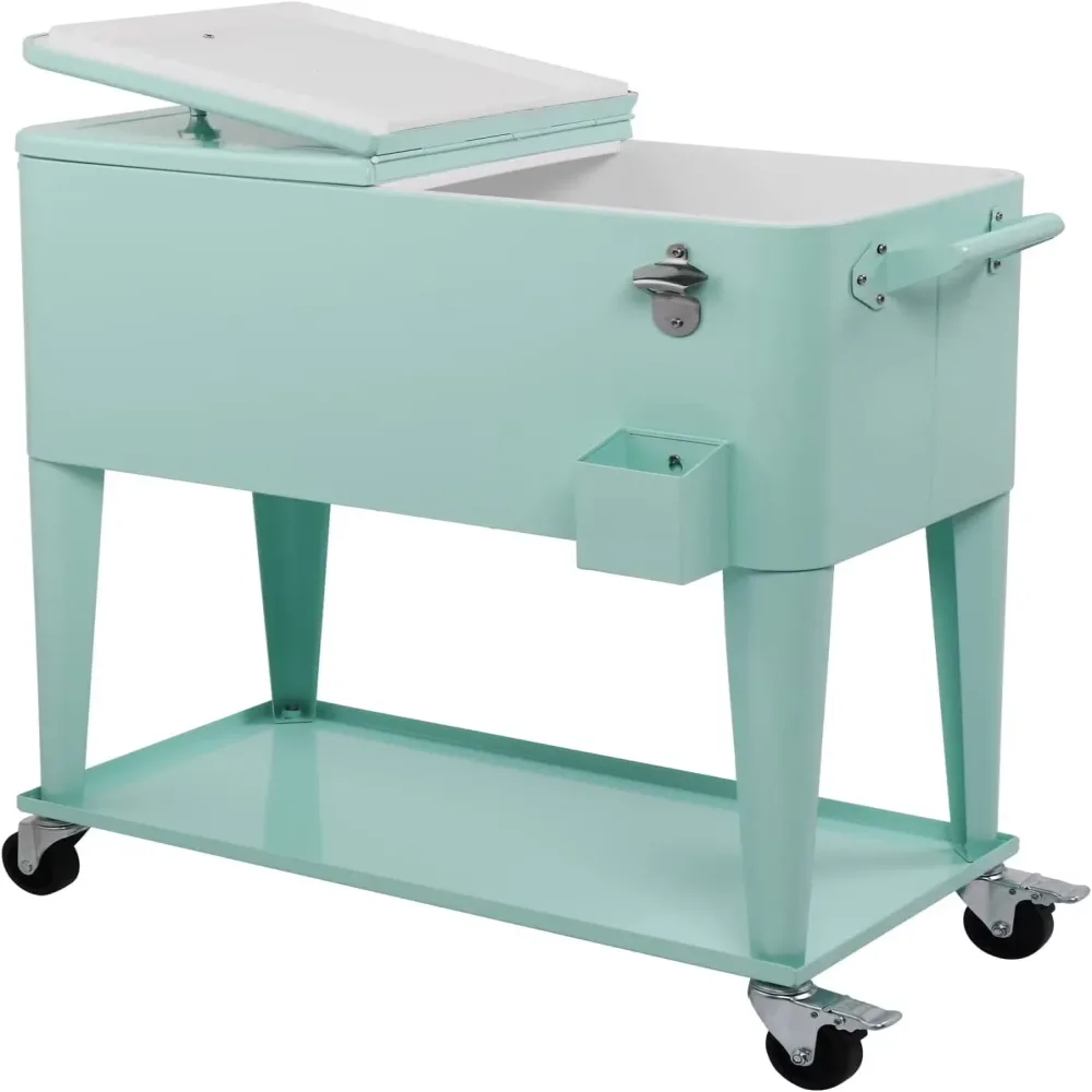 Cooler Cart green locking blue