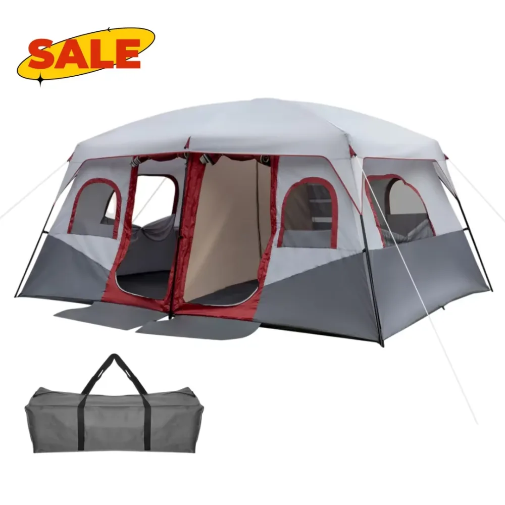 Family Tent 10 person portable red