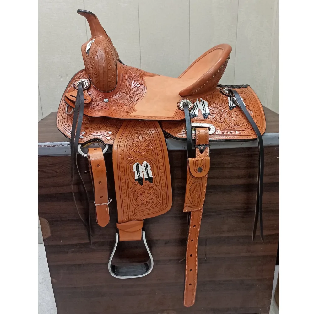 Horse Saddle 10" brown white