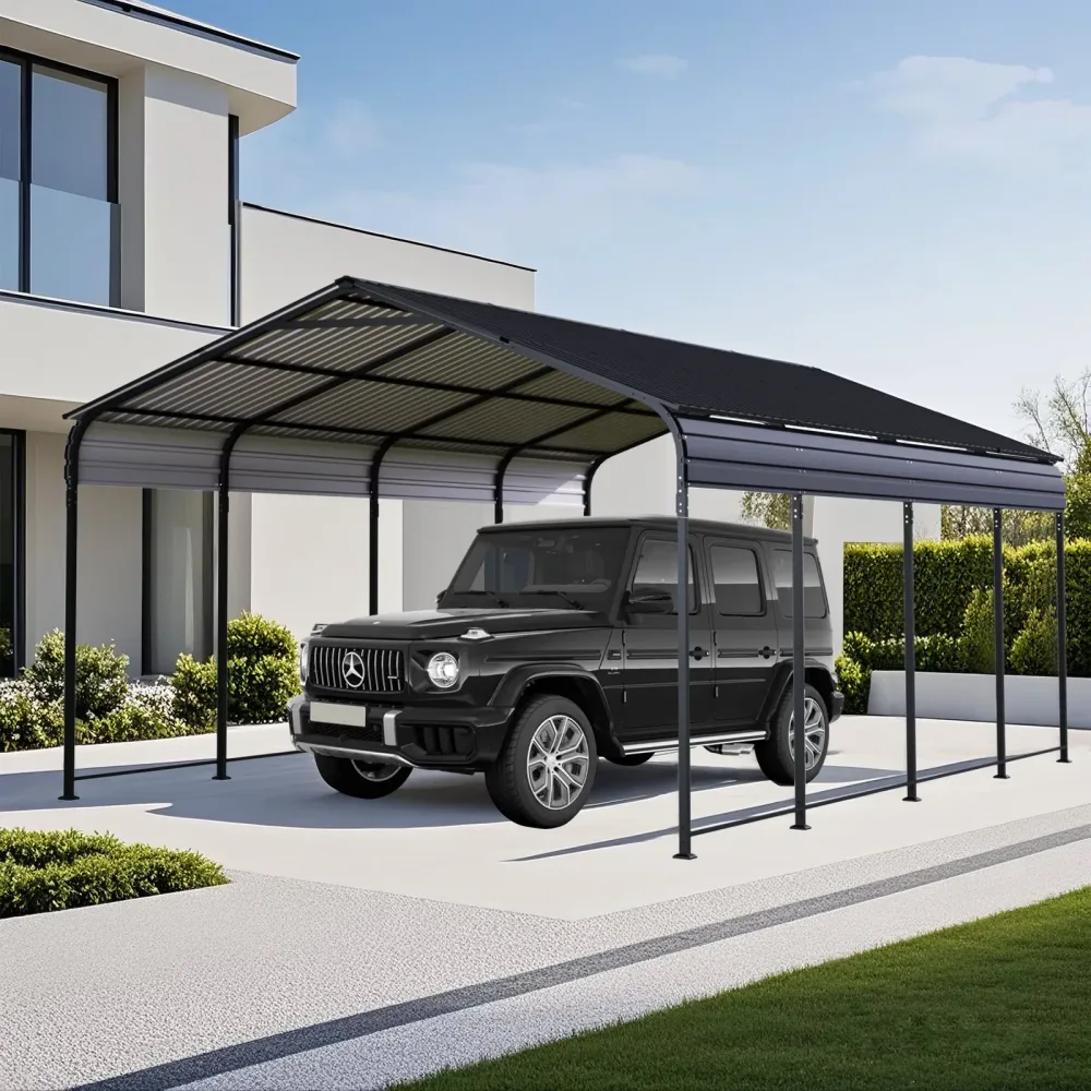 Metal Carport 12' 20' black