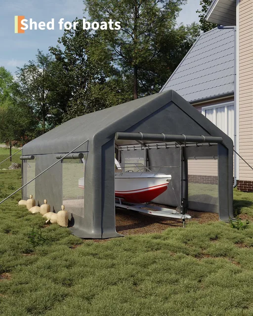 Portable Carport gray 4 inches