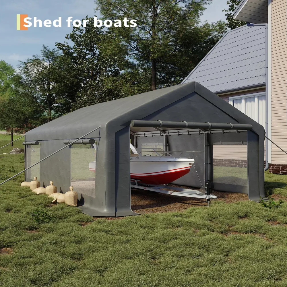 Portable Carport gray 4 inches
