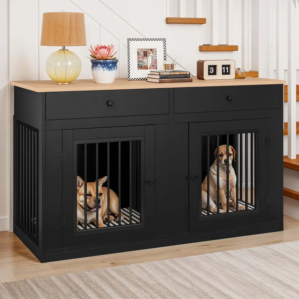 Dog Crate 60" gray black