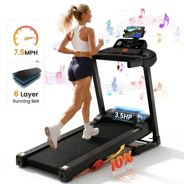 Treadmill 3.5hp 300lbs portable