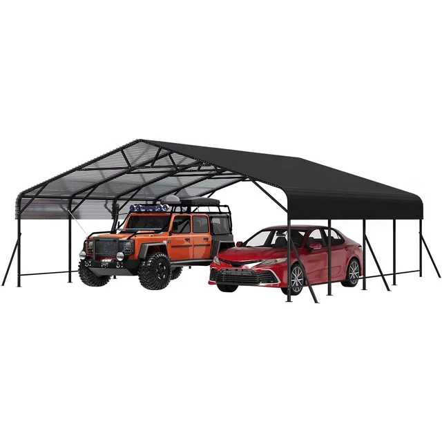 Metal Carport black heavy-duty waterproof