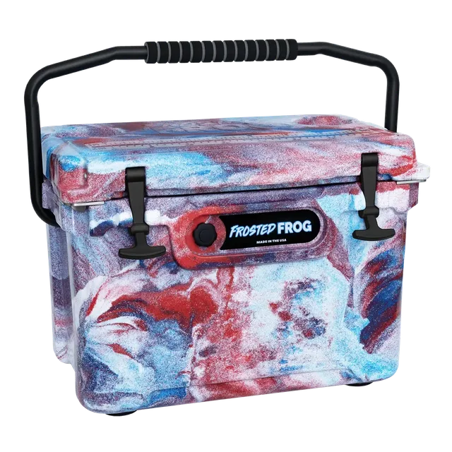 Cooler 20 quart red white