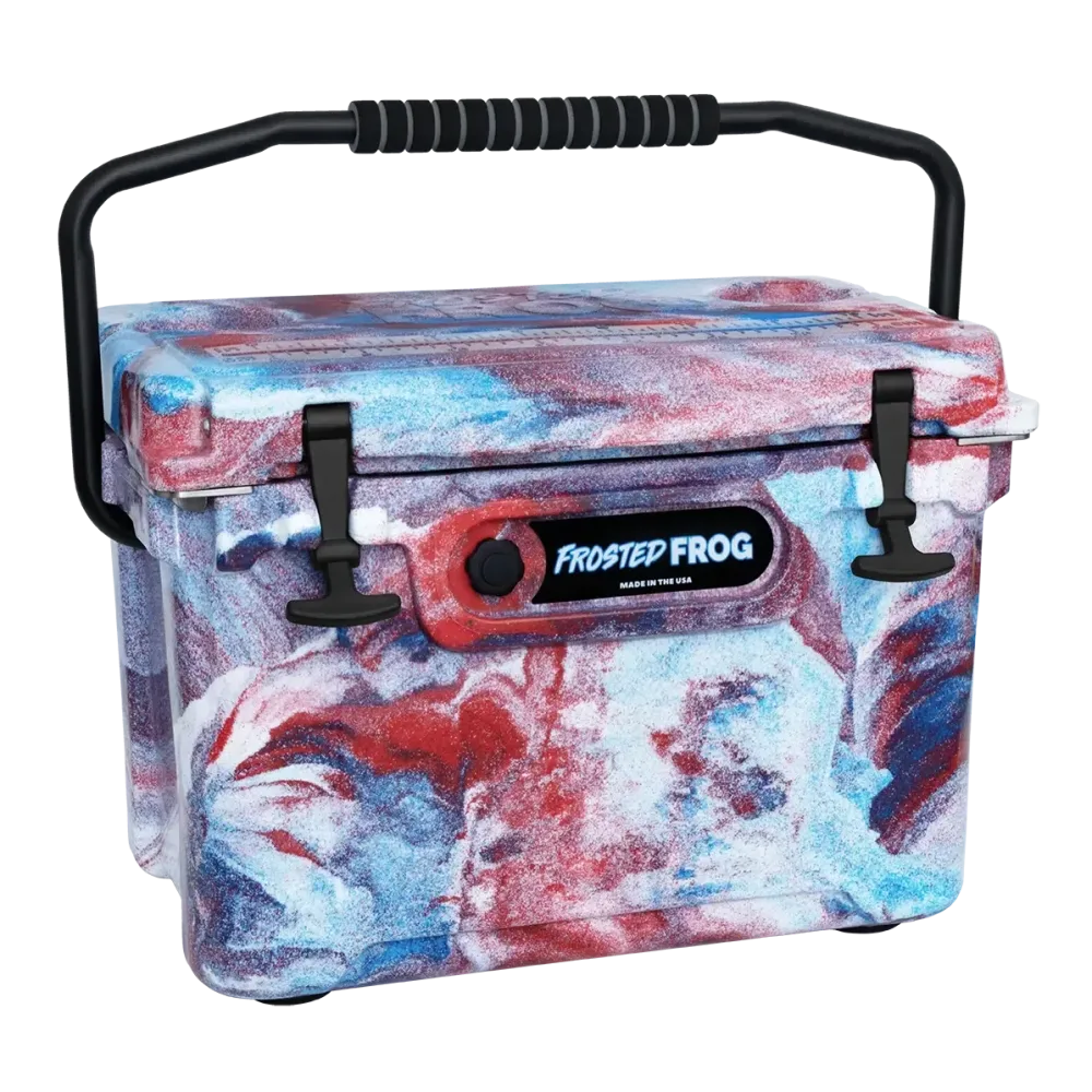 Cooler 20 quart red white