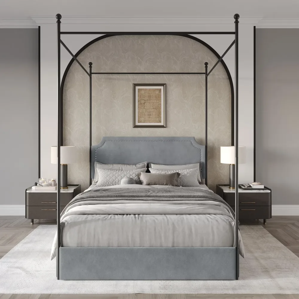 Platform Bed blue grey 53.90w