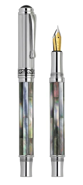 Fountain Pen black gray orange