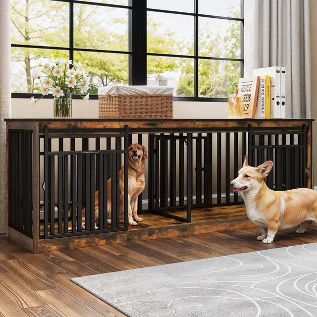 Dog Crate 86" 111.3 lb adjustable