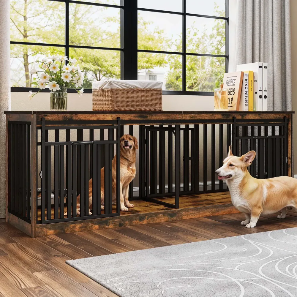 Dog Crate 86" 111.3 lb adjustable