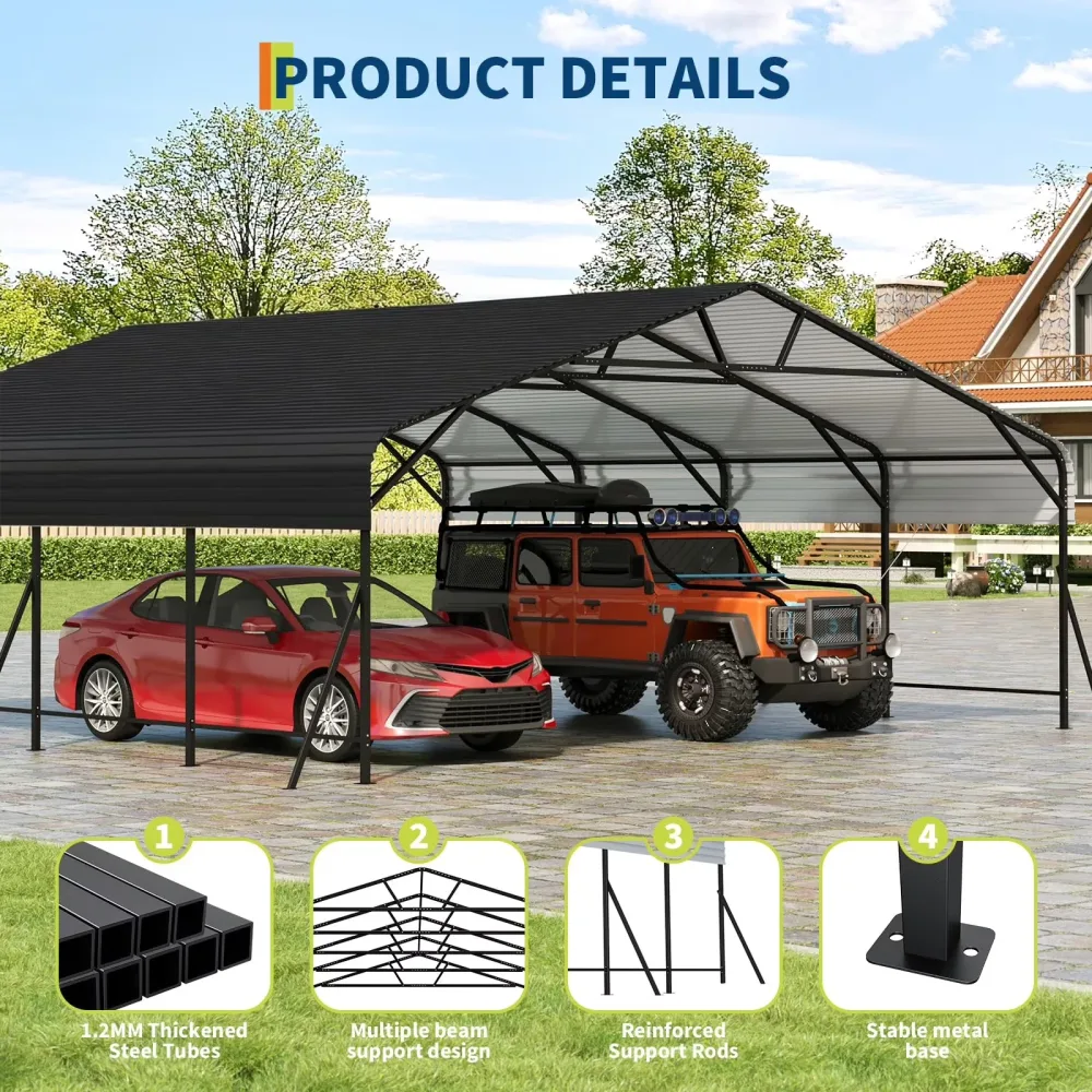 Metal Carport 9 ft black 3 lb