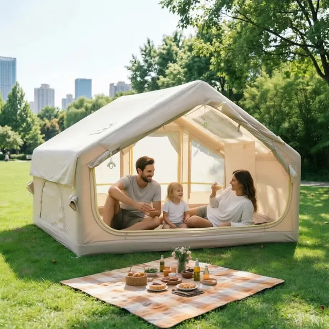 Camping Tent waterproof beige 118"