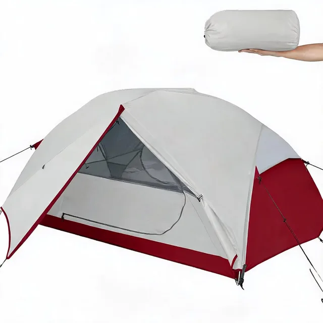 Backpacking Tent waterproof windproof red