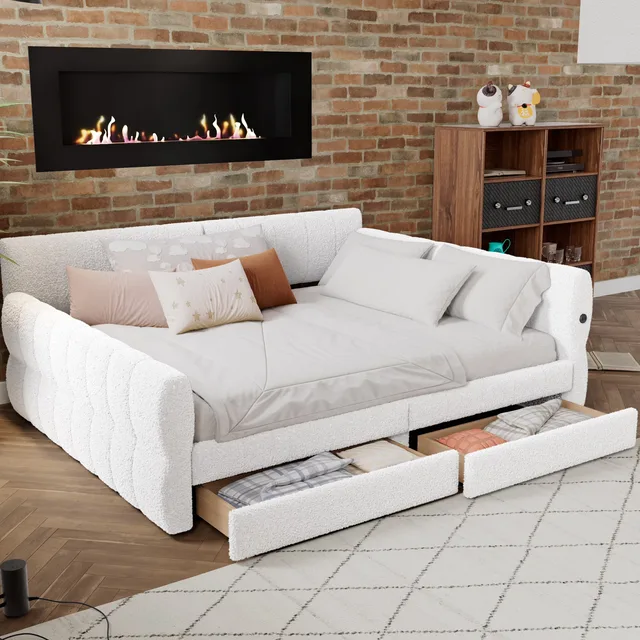 Platform Bed white 600 lbs 148lbs