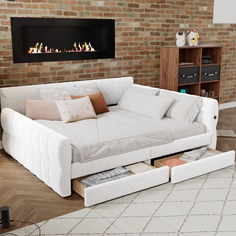 Platform Bed white 600 lbs 148lbs