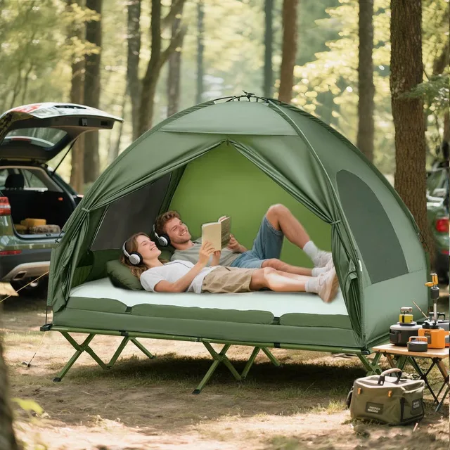 Tent portable folding green