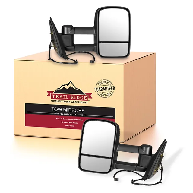 Tow Mirror black folding telescoping