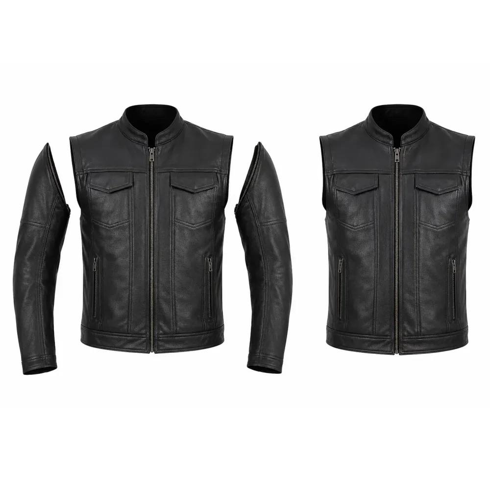 Leather Motorcycle black heavy-duty