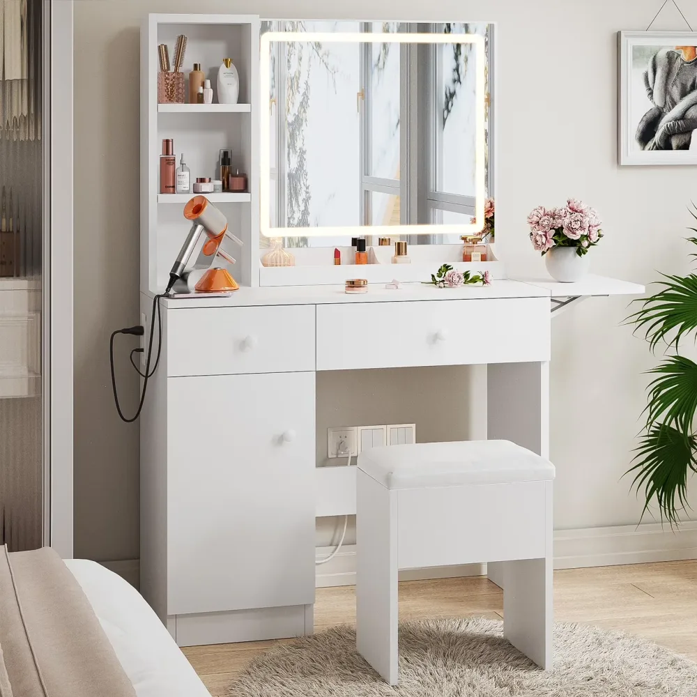 Vanity Desk white 39.7" 15.2"