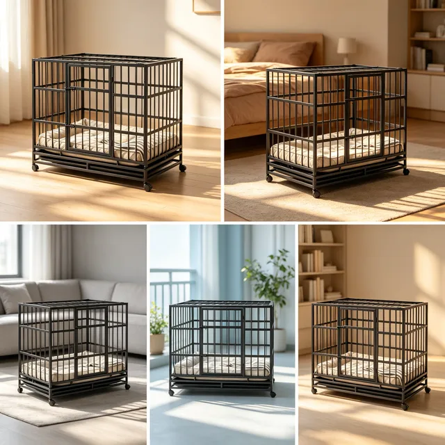 Dog Crate 48" folding black